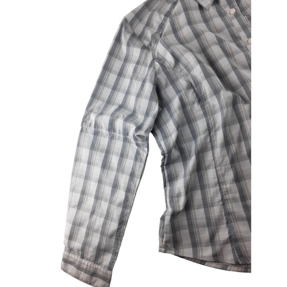Columbia Mens Gray Blue Plaid Vented Button Down Shirt Outdoors XXL 2XL - Picture 3 of 10